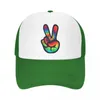 Ball Caps Peace Hand Tie Dye Fingers Design Trucker Hat Männer Frauen Personalisiert Einstellbar Unisex Baseball Cap Outdoor Snapback