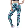 Leggings de mujer VIIANLES Pantalón elástico Ropa sexy Mujer Hoja Estampado floral Moda Mujeres Hermosas Jeggings de cintura alta