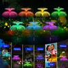 Garden Decorations Double Solar Jellyfish Light 7 Colors Solar Garden Lights LED Fiber Optic Lights Outdoor Waterproof Decor Lamp for Lawn Patio 231023