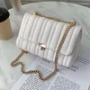 Evening Bags Fashion Simple Embroidery Chain Bag Thread Slung Over Shoulder Underarm Rhombic Soft Leather