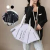 Evening Bags Fashion Women Large Mask Shopping Bag Canvas Shoulder Home Storage Luxury Handbag Tote Women's Black White
