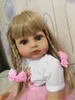 Куклы новейшие золотые приклеенные волосы для 22-дюймовой куклы реборн длинные прямые волосы 4855 см силиконовые детские DIY 231024