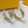 Women's Desinger Stud C-shaped Rhinestone Elegant Earrings Size 2.5 cm Silver and Gold Color Earring Fashion Jewelry For Party And Hip Hop