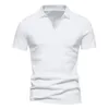 T-shirts pour hommes Henley Collar Summer Casual Solid Color Chemise à manches courtes pour hommes Polo Haute Qualité Coton American Vintage Fitness 5XL