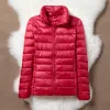 Down Jacket Women Coat Autumn Winter Yellow Jackets för varma quiltade parka damer och ljus 2022 Kvinnlig ultralätt huva