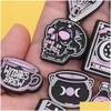 Schoenonderdelen Accessoires Groothandel 100 stuks Pvc Spell Book Skl Cat Witches Brew Bat Poison Moon Diamond Sandalen Gesp Decoraties voor Dhhw6