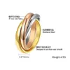 클래식 3 링 연동 고리 커플 세 라이브 링 미니멀리스트 평원 반지