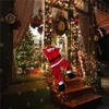 Juldekorationer S/L flanell Santa Claus Climbing Clothes Wall Decors Hängande gåvor Holidaisgåvor Jul hängande ornament Roliga hängen 231024