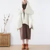 Zimowe nowe płaszcze oryginalne designerskie kobiety Wysokiej jakości bawełniana bawełniana wersja koreańska moda moda osobowość nieregularna duża rozmiar średniej długiej temperamentu płaszcz