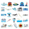 50 PCS Karikatür Yüzme Graffiti Yaratıcı Kask Dekorasyonu PVC Seyahat Kılıfı Dizüstü Bilgisayar Su Geçirmez Motosiklet Sticker