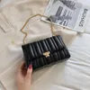 Evening Bags Fashion Simple Embroidery Chain Bag Thread Slung Over Shoulder Underarm Rhombic Soft Leather