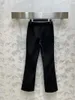 Women's Pants Early Autumn Style Double-breasted Split Small Black Micro Version Type Full Of Atmosphere Easy To Wear