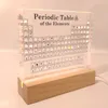 Juldekorationer Mendeleev Akryl Periodic Table With Real Elements Teaching Display Chemical Home Decor Light Base Christmas Gifts Decoration 231024