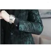 Herrenanzüge Jacquard-Anzug Herren Business Bankett Kleid Jacke Schwarz / Blau Grün Mode Gentleman Hochzeit Tanz Party Blazer Homme Tops