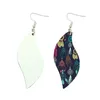 Boucles d'oreilles à sublimation Double face en cuir, pendentifs vierges par Sublimation, cadeaux créatifs, feuilles à transfert thermique, boucles d'oreilles A02