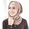 Foulards S002a plaine grande taille bulle mousseline de soie musulman hijab écharpe tête châles envelopper foulard chapeau islamique