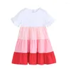 Girl Dresses Baby Girls Dress Children Cute Patchwork Birthday Party Year Clothes Summer Beach Ins Style 30