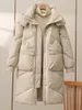 Women's Down Parkas 2023 Women long Cotton Jacket Korean Loose Coat Winter Facken Ware Outwear Hooded 231023