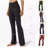 Yoga Lululemens Womens Leggings Calças Mulheres Comprimento Total Skinny Flare 5 Cores Disponíveis Cintura Elástica Designer Clothes350
