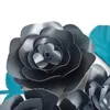 Decorative Flowers DIY Giant Paper Artificial Rose Fleurs Artificielles Backdrop 4pcs 4 Leave Wedding Party Decor Nursery Glittered Black