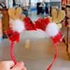 Accessori per capelli Puntelli Simpatiche corna stereoscopiche da donna compongono fasce natalizie per ragazze fascia per bambini coreana palla di peluche