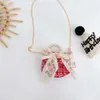 New Children Fashion Western Embroidery Bow Knot Shoulder Messenger Handbag Cute Baby Keys Coin Purse Mini Girls Small Bag