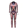 Kostium motywu Halloween kombinezonu Digital Druk Kobiet Dress Dress Rola Ubrania Cosplay JobSuit J231024