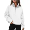 LU-88 Yoga Scuba Half Zip Hoodie Jacket Designer Sweater Women's Define Workout Sport Coat Fitness Activewear Top Solid Zipper Sweatshirt Sports Gym Clothes