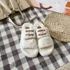 Designer Sandals Sliders Women Slippers Brand Enameled crossover Black White Ladies Sandal Fuzzy Sheet Girl Flip Flop 36-40