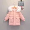Down Coat Live Supply 2023 Children's Mid-Length Boys Girls Genuine Fur Collar Thick Jacket