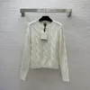 1015 2023 outono marca mesmo estilo camisola feminina manga longa gola redonda pulôver branco moda roupas listradas weiniG23070847