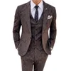 メンズスーツブレザースーツジャケットベストパンツファッションブティック格子縞のカジュアルビジネス男性新郎ウェディングタキシードドレス3ピースセットコート231023