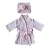 Towels Robes born Baby Boy Girl Robe Set 100% Cotton Toweling Terry Infant Bathrobe Hooded Sleeprobe With Headwear Home Suit 0-2Y 231024