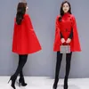 Mantella da donna Giacche da donna QNPQYX Autunno Donna Scialle di stoffa di lana Mantella Poncho con cintura Donna Coreana di media lunghezza senza maniche Casual Cappotti da donna 231023