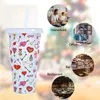 Tumblers 25oz halm kall dryck kopp med lock färg som byter plast vatten enskikt stapelbara valentiner dag gåva för resepicknick 231024