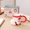 Mugs Cute Santa Claus Christmas Stocking Shape Ceramic Mug Coffee Tea Milk Handle Cup Gift Box For Friends Drinkware