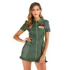 cosplay Top Gun Maverick Flight Dress Halloween Costume for Women Sexy Army Green Military Pilot Cosplay American Uniformcosplay