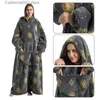 Women's Sleep Lounge Lengthen Oversized Wearable Hoodie Warm Flannel Sherpa Blanket Hoodie For Winter Men Women Pullover TV Sweatshirt T231024