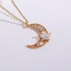 Pendant Necklaces 2023 Fashion Women Vintage Ins Zircon Inlaid Moon Necklace Sexy Party Gifts