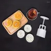 Baking Tools Plastic Mooncake Stamp Carp & Dragon Shape Mold Festival DIY Hand Press Molds Pastry Decorating Gadget