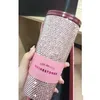 Mugs 2023 Luxus-Wasserflasche aus Edelstahl, schwarz, rosa, Becher mit Deckel und Strohhalm, Thermoskanne für Trinkgeschirr, Kaffeetasse 231023