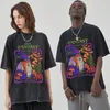 T-shirt da uomo Camicia con stampa grafica paesaggistica per uomo Estate Streetwear Lettera T-shirt a maniche corte in cotone Hip Hop Moda Y2K T-shirt oversize