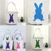 Party Decoration Dhs Canvas Easter Basket Bunny Ears Good Quality Bags For Kids Gift Bucket Cartoon Rabbit Carring Eggs Bag Drop Del Dhgqy