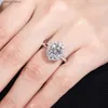 Wedding Rings AnuJewel 2ct D Color Moissanite Halo Engagement Ring 18K Gold Plated Gorgeous Silver Wedding Ring For Women Jewelry Wholesale Q231024