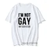 Magliette da uomo Non sono gay ma 20 è divertente T-shirt per uomo Bisessuale Lesbica LGBT Pride Humorouss Regali per feste Camicia in cotone