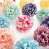 Flores decorativas grinaldas para artesanato artificial seda pompom cravo peônia cabeça falsa hortênsia casamento decoração para casa diy scrapbook amoid