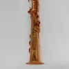 Made in France Brass Straight Soprano Sax Saxophone Bb B Flat Woodwind Instrument Natural Shell Key Carve Pattern 00