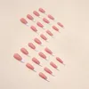 Pregos Falsos 24 Pcs Simples Amêndoa Longa Falso Branco Stiletto Francês Wearable Imprensa em Cobertura Completa Dicas de Unhas Destacáveis