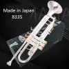 Сделано в Японии Качество 8335 Bb Труба B Плоская латунь Посеребренная Профессиональная труба Музыкальные инструменты в кожаном чехле