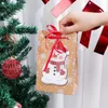 Confezione regalo 3/1 pezzi Sacchetti di carta Kraft di Natale Borsa artigianale con fiocchi di neve Confezione per feste di festival Forniture natalizie per l'anno